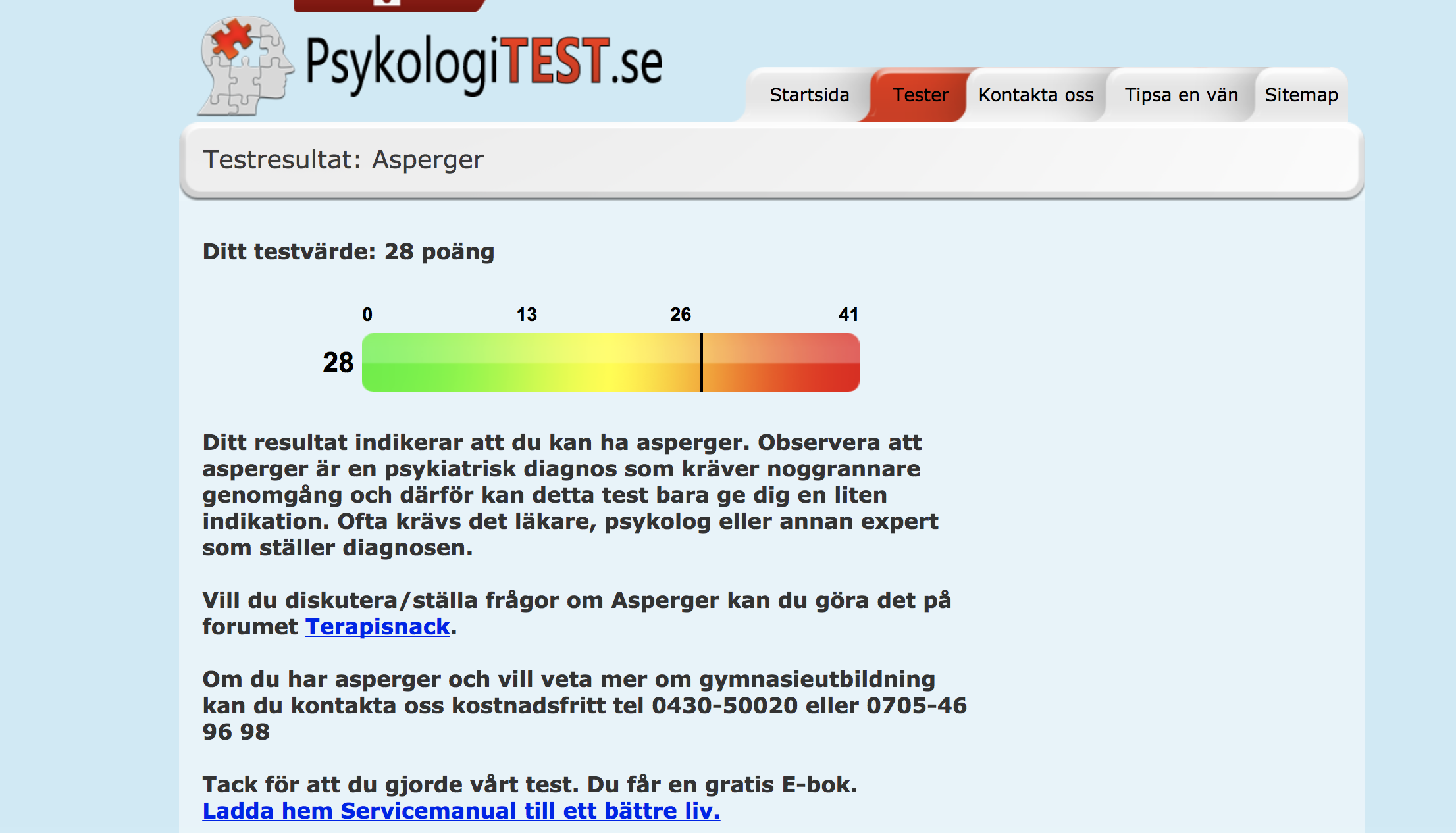 Asperger-test på nätet