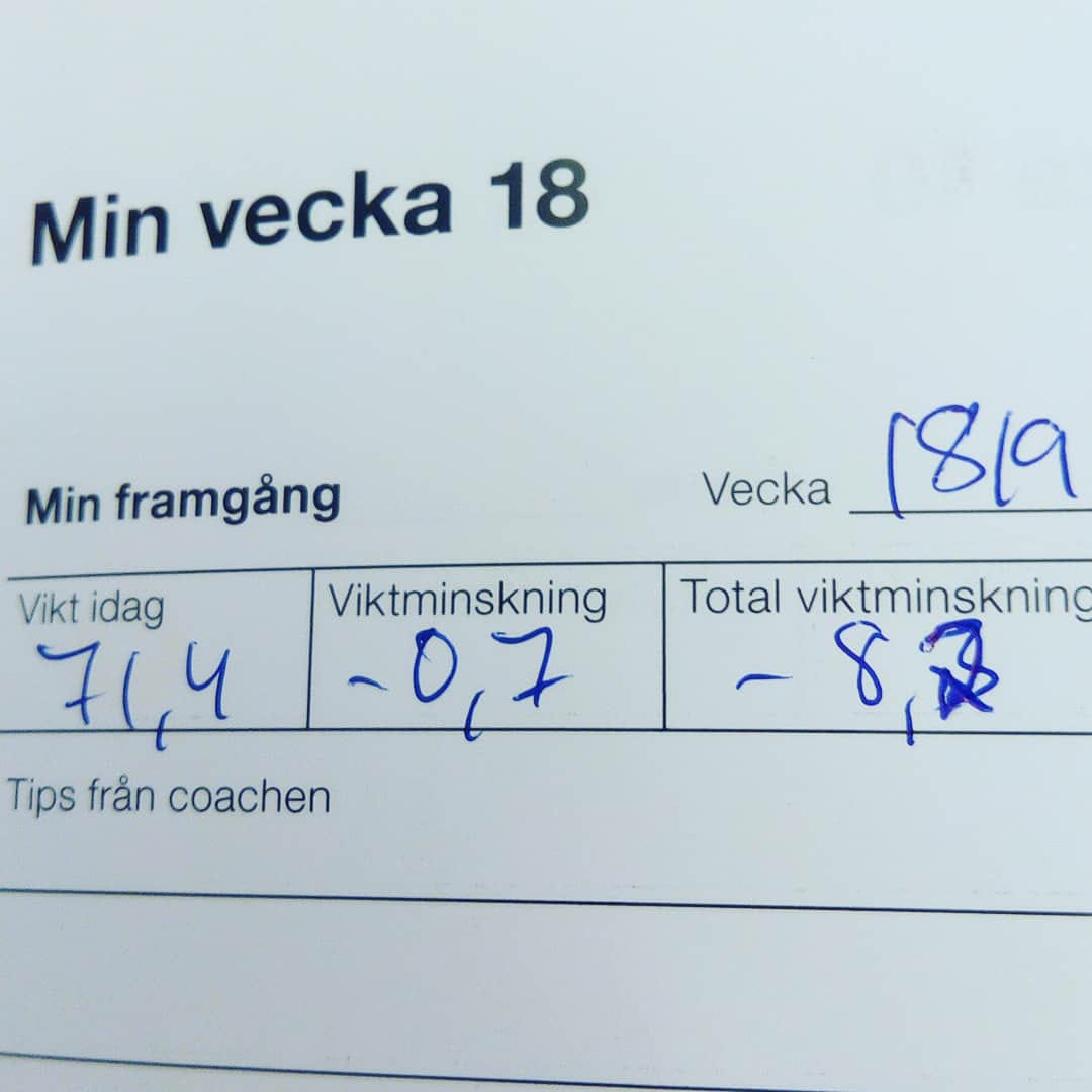 Resultat vecka 17+18 med Viktväktarna